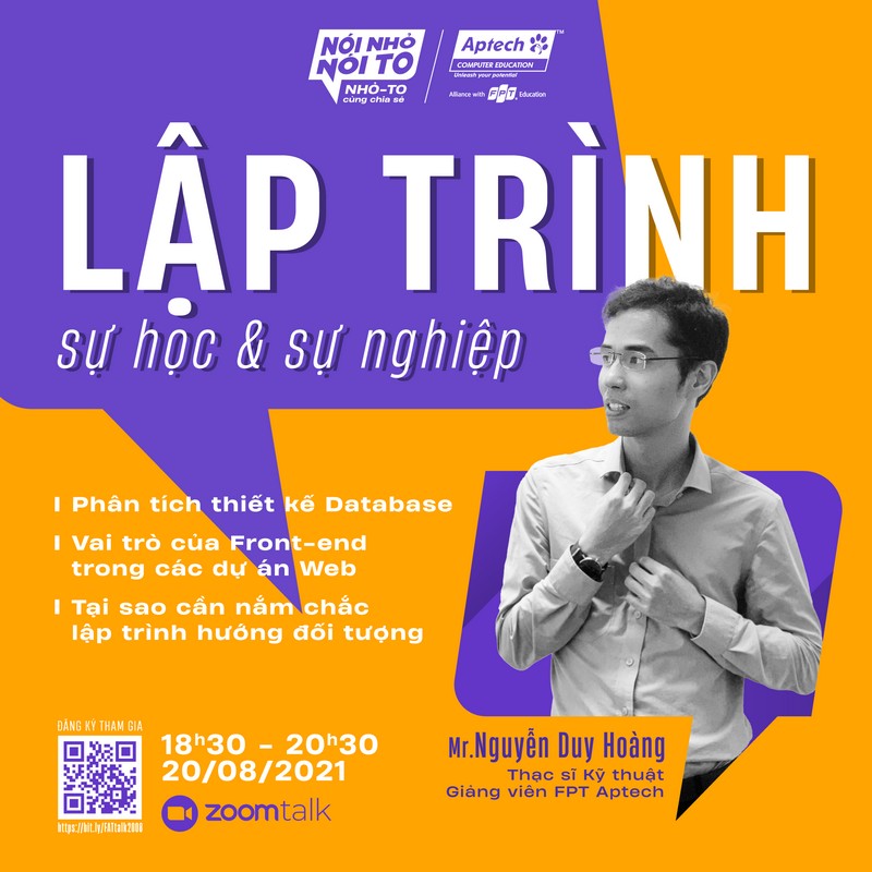 Thầy Nguyễn Duy Hoàng sẽ chia sẻ một cách đơn giản và dễ hiểu nhất về những phương pháp học hiệu quả cũng như vai trò của các môn học đối với công việc sau này.