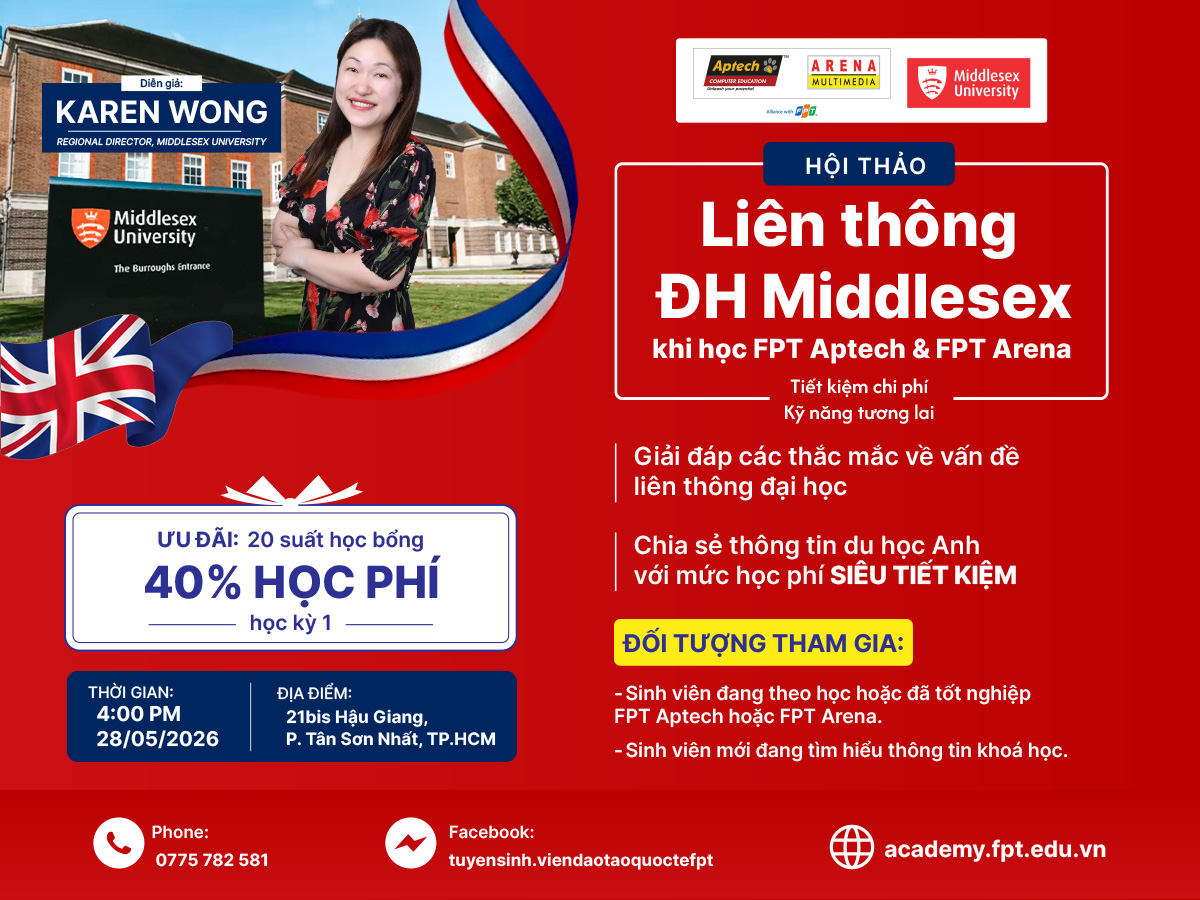 Liên thông Middlesex University – Cơ hội dành cho sinh viên FPT Aptech & FPT Arena