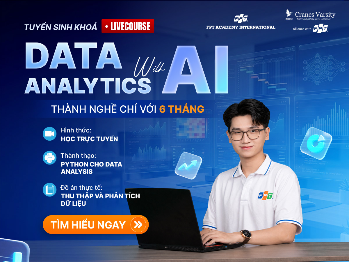 Data Analytics with AI – Học trực tuyến 6 tháng