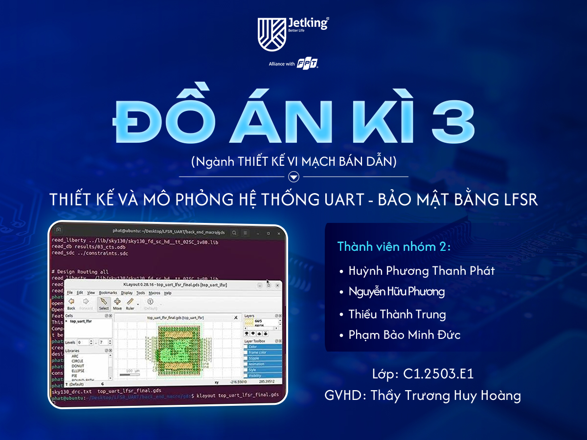 Đồ án thiết kế vi mạch ASIC: Hệ thống UART bảo mật bằng LFSR của sinh viên FPT Jetking
