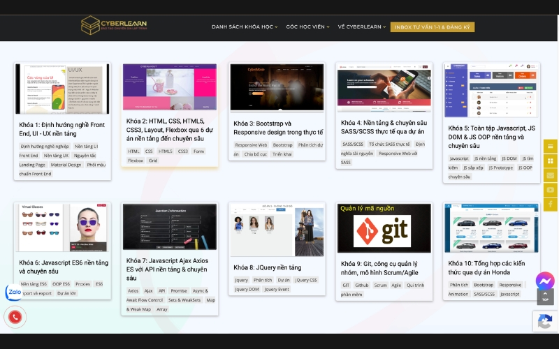 CyberLearn cung cấp lộ trình học Front end thực tiễn, kết hợp dự án và hỗ trợ phát triển kỹ năng nghề nghiệp.
