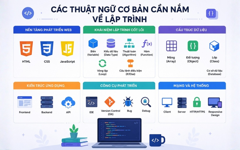 Thuật ngữ lập trình giúp người mới hiểu nền tảng và học code dễ dàng hơn.