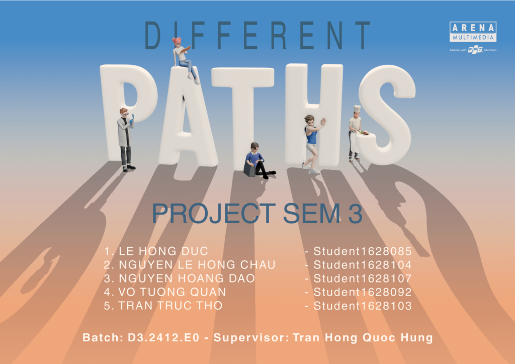 Đồ án 3D Design: Phim hoạt hình ngắn “Different Paths” về câu chuyện về tình bạn giữa áp lực trưởng thành