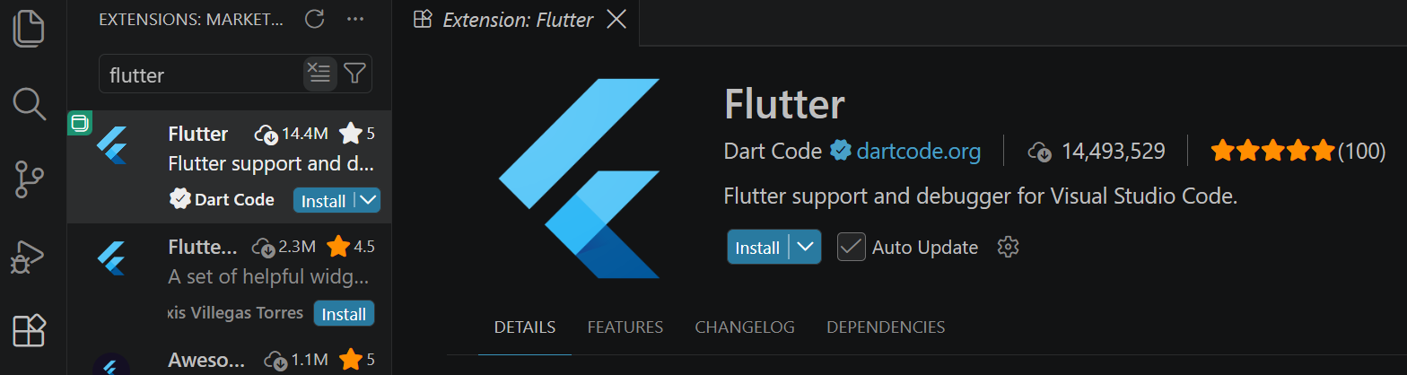 Chuẩn bị môi trường học tập Dart từ Flutter 9 Flutter Extension