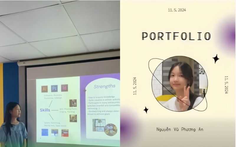 Dự án Portfolio cá nhân giúp Nguyễn Vũ Phương An, 13 tuổi, ứng dụng kiến thức công nghệ để xây dựng sản phẩm riêng.