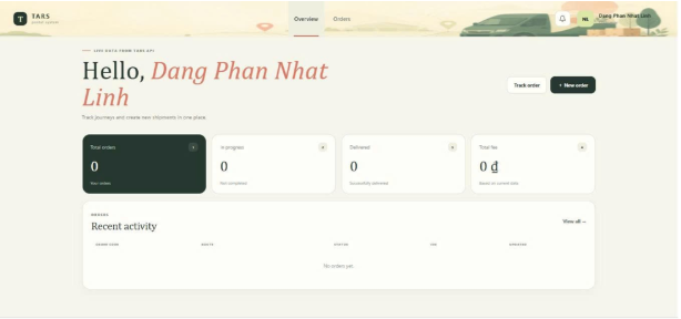 Đồ án kỳ 3 TARS Delivery System thực hiện bởi sinh viên FPT Aptech