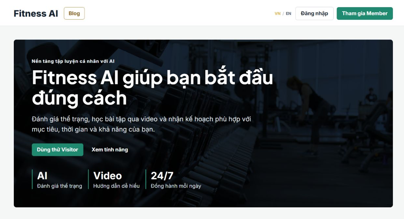 Fitness AI: Sinh viên FPT Aptech phát triển nền tảng AI cá nhân hóa hành trình tập luyện 1 Fitness AI: Sinh viên FPT Aptech phát triển nền tảng AI cá nhân hóa hành trình tập luyện
