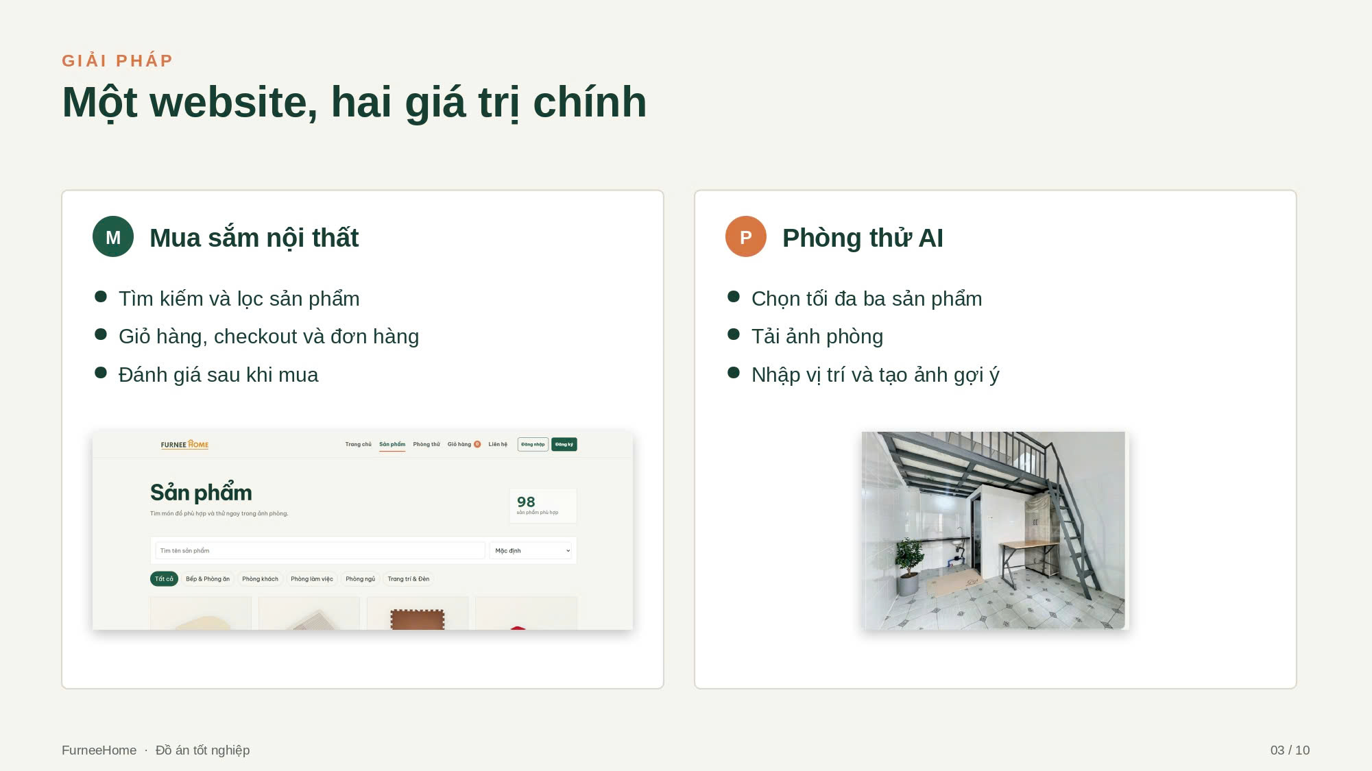 FurneeHome: Sinh viên FPT Aptech xây dựng website bán nội thất tích hợp Phòng thử AI
